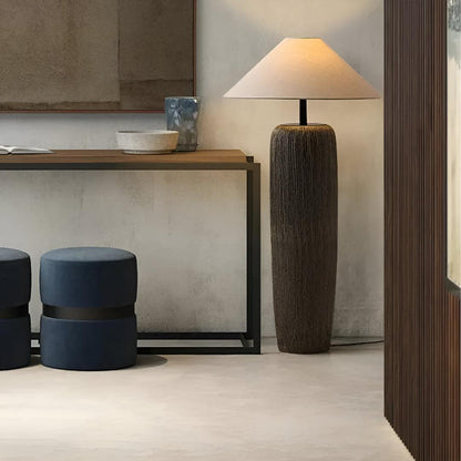 Ceramic Base Floor Lamp Ambient Light Sculptural Design