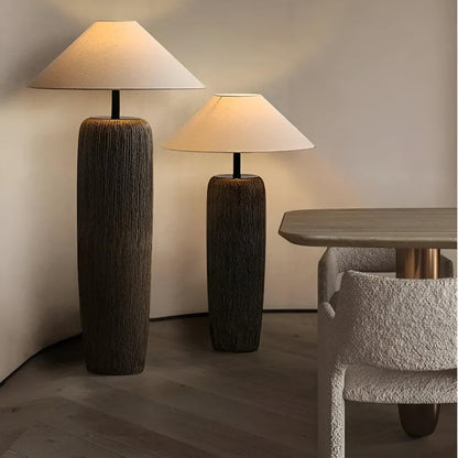 Ceramic Base Floor Lamp Ambient Light Sculptural Design
