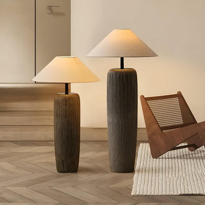 Ceramic Base Floor Lamp Ambient Light Sculptural Design