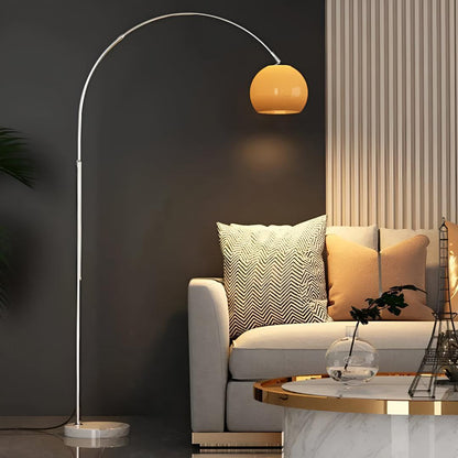 Modern Arc Floor Lamp Adjustable Height Weighted Base