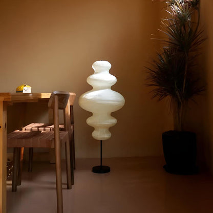 Sculptural Paper Shade Floor Lamp Mid-Century Modern