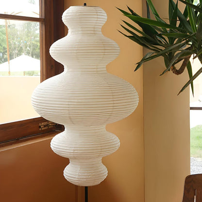 Sculptural Paper Shade Floor Lamp Mid-Century Modern