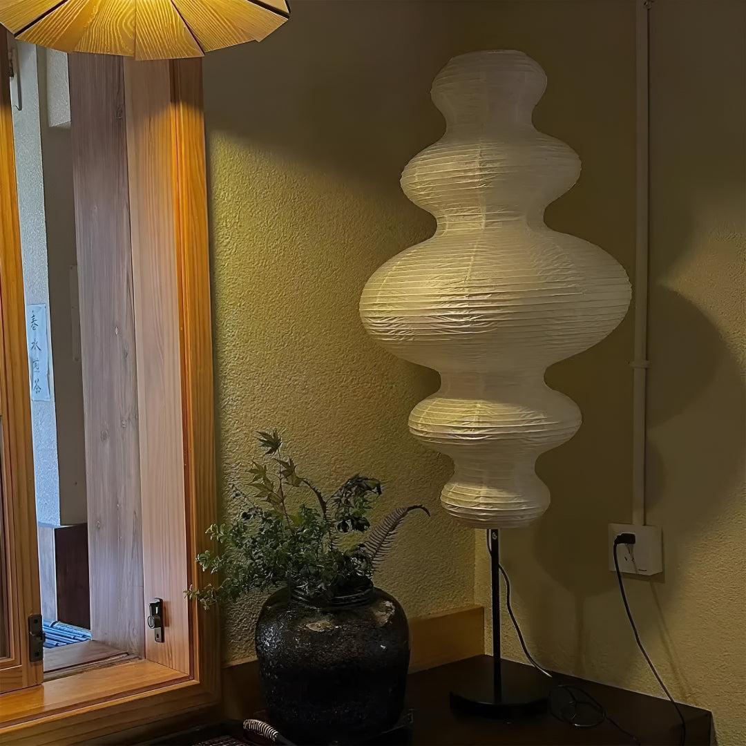 
Sculptural Paper Shade Floor Lamp Mid-Century Modern