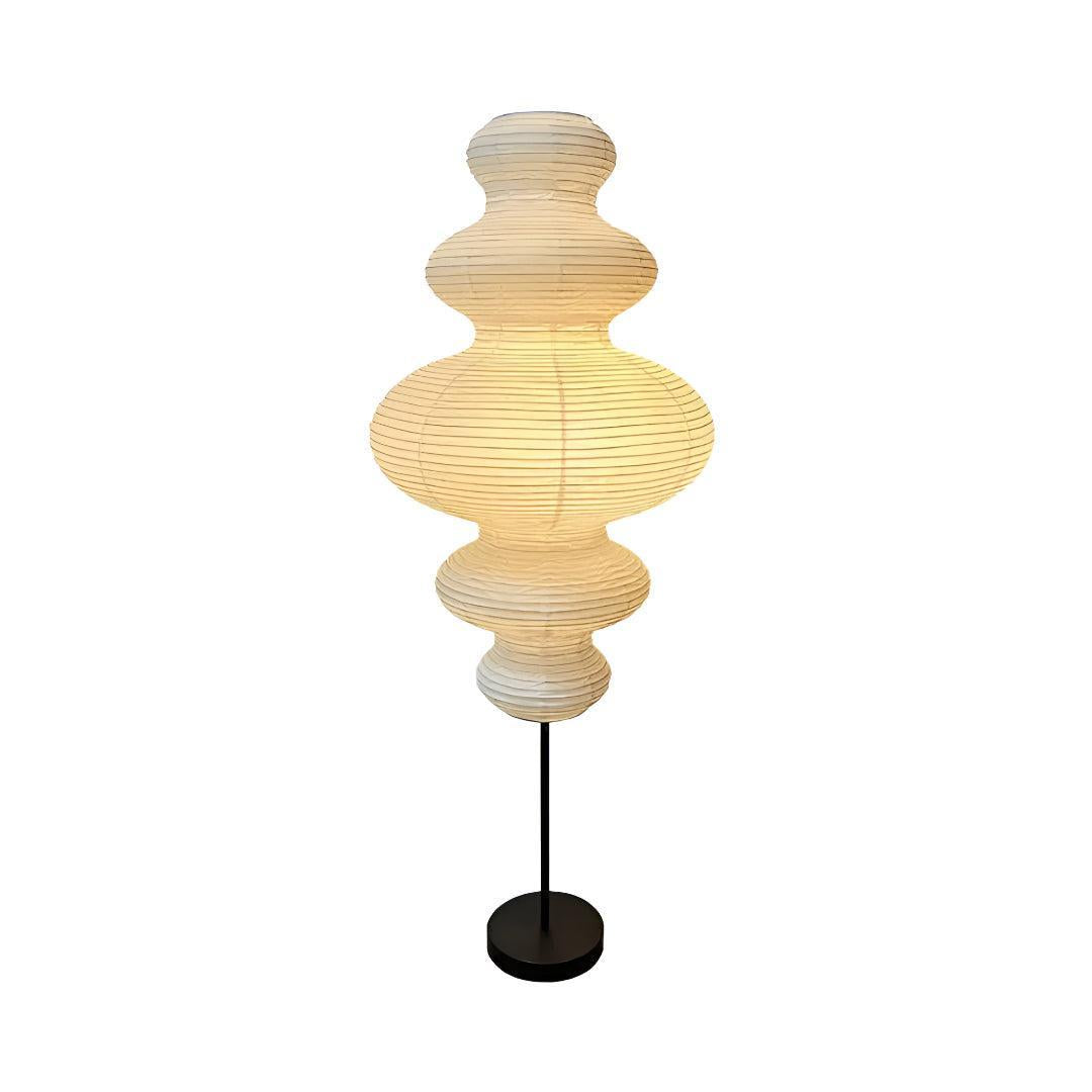 
Sculptural Paper Shade Floor Lamp Mid-Century Modern