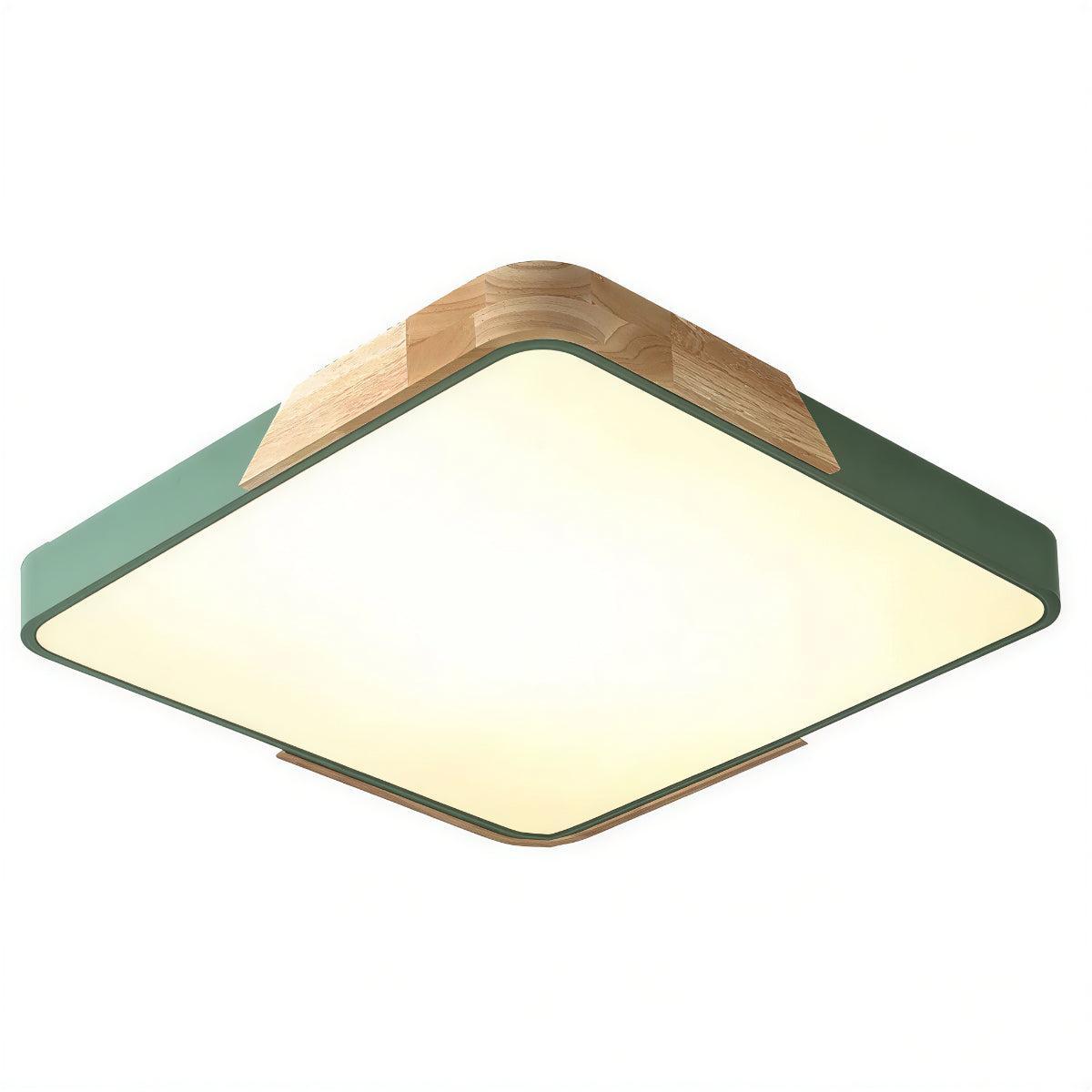 
Square Flush Mount Ceiling Light Wood-Accented Trim LED